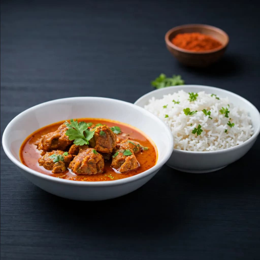 Chicken Tikka Masala served with basmati rice
