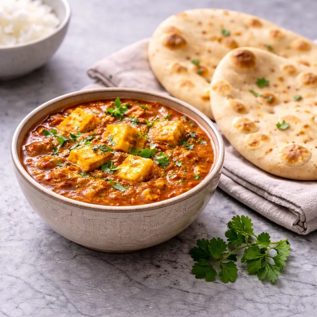 Paneer masala served with naan